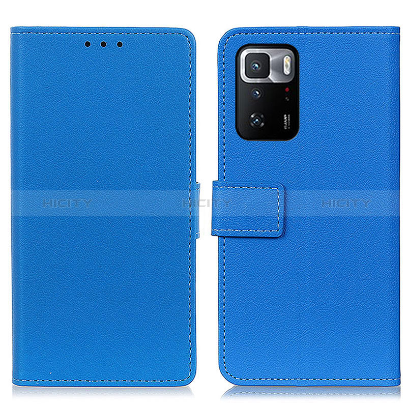 Custodia Portafoglio In Pelle Cover con Supporto M08L per Xiaomi Redmi Note 10 Pro 5G Blu