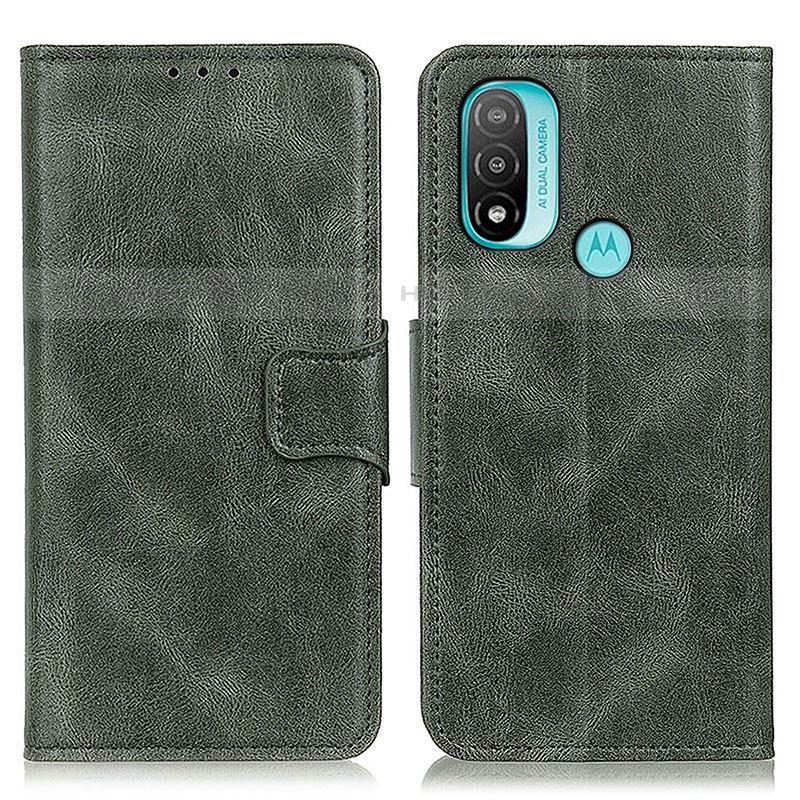 Custodia Portafoglio In Pelle Cover con Supporto M09L per Motorola Moto E40 Verde