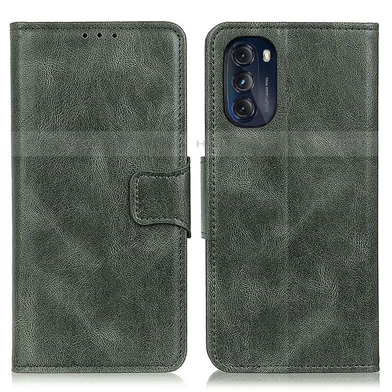 Custodia Portafoglio In Pelle Cover con Supporto M09L per Motorola Moto G 5G (2022) Verde