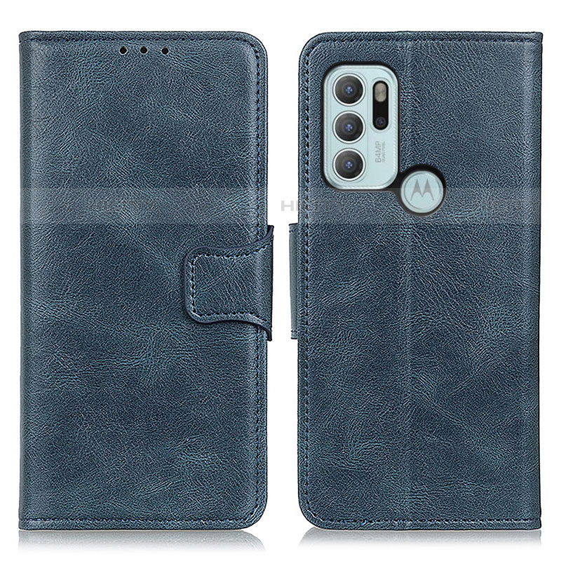 Custodia Portafoglio In Pelle Cover con Supporto M09L per Motorola Moto G60s Blu