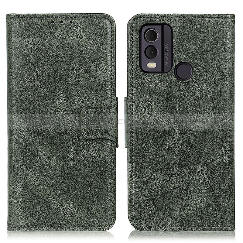 Custodia Portafoglio In Pelle Cover con Supporto M09L per Nokia C22 Verde