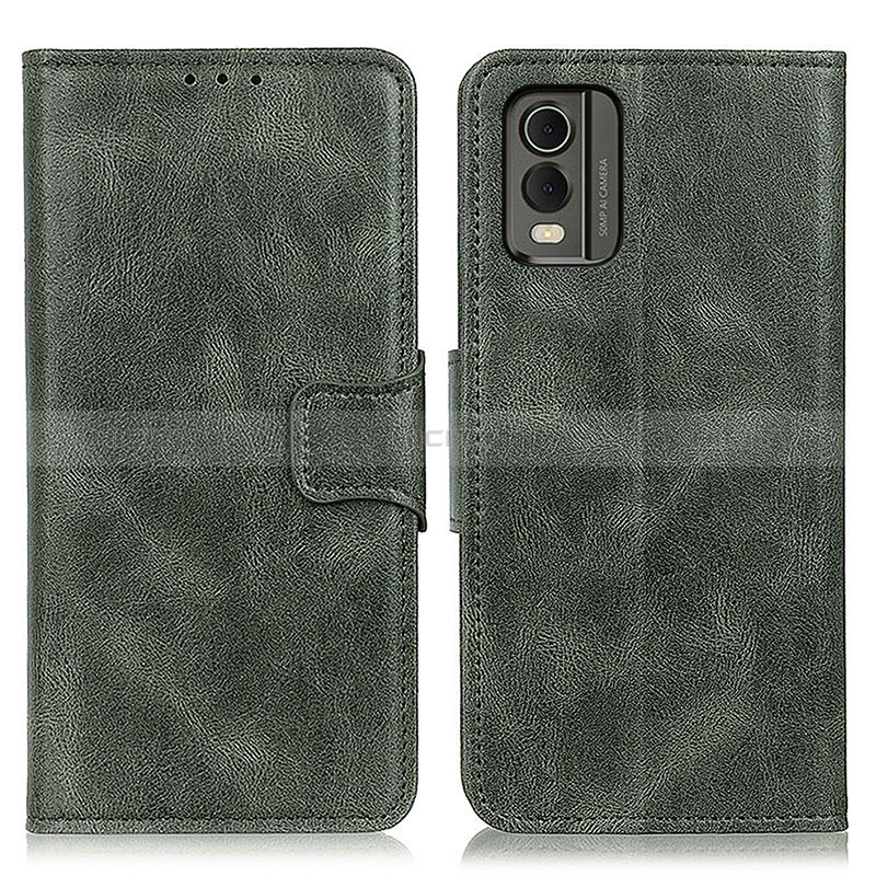 Custodia Portafoglio In Pelle Cover con Supporto M09L per Nokia C32 Verde