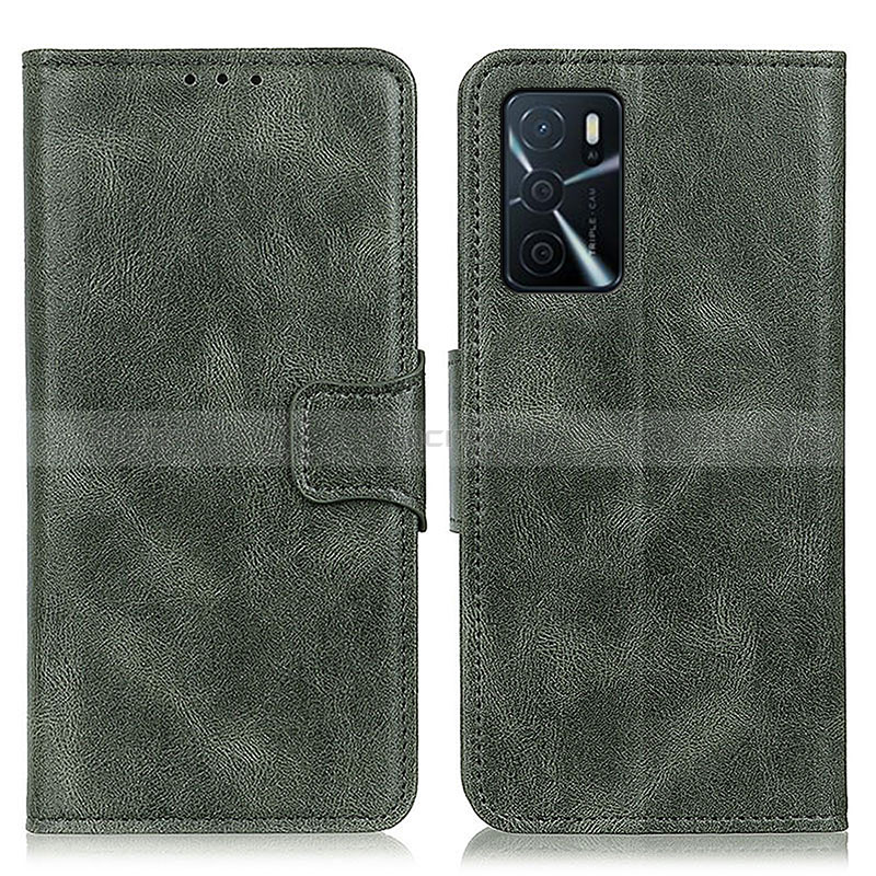 Custodia Portafoglio In Pelle Cover con Supporto M09L per Oppo A16 Verde