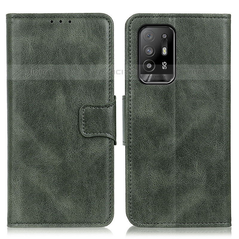 Custodia Portafoglio In Pelle Cover con Supporto M09L per Oppo F19 Pro+ Plus 5G Verde