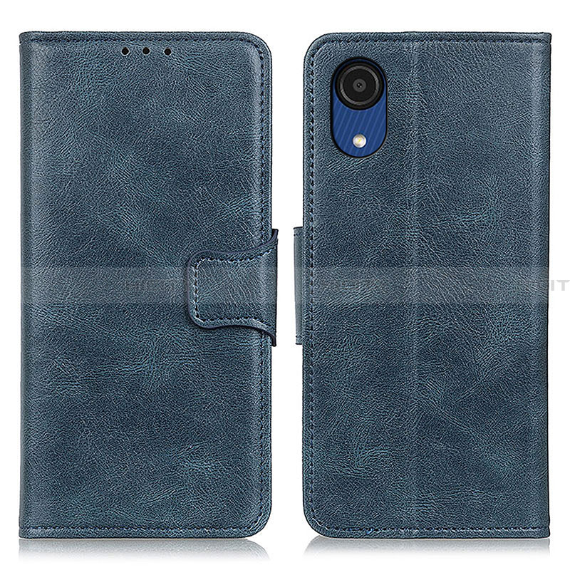 Custodia Portafoglio In Pelle Cover con Supporto M09L per Samsung Galaxy A03 Core Blu