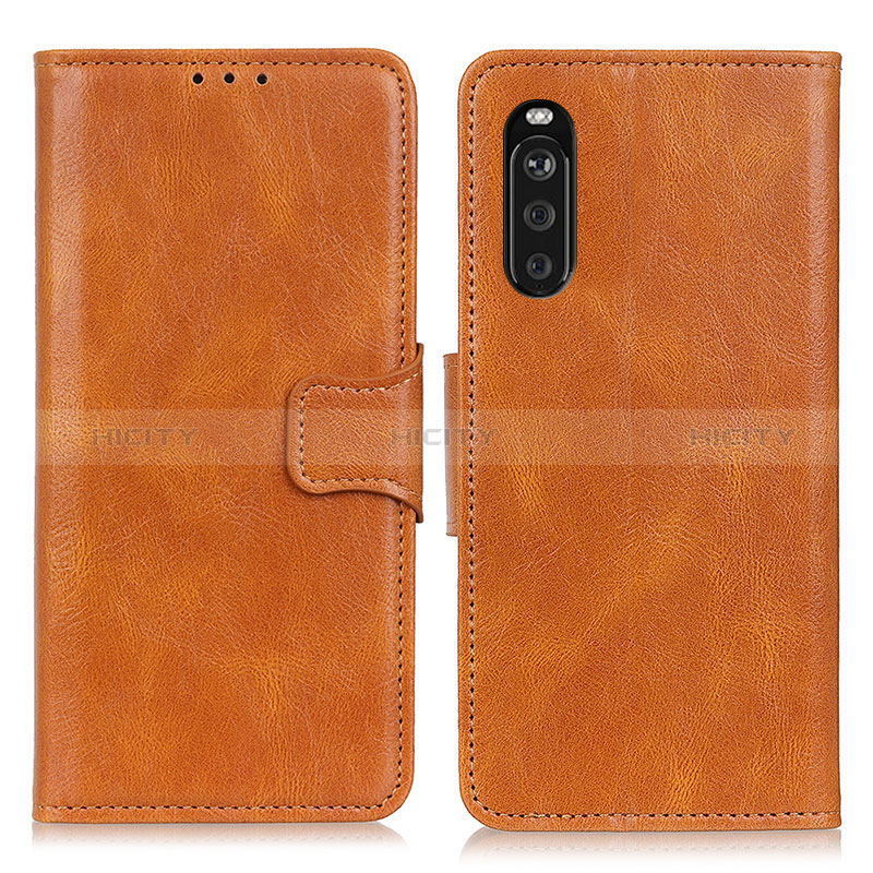 Custodia Portafoglio In Pelle Cover con Supporto M09L per Sony Xperia 10 III SO-52B Marrone