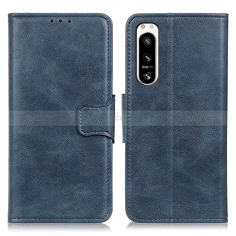 Custodia Portafoglio In Pelle Cover con Supporto M09L per Sony Xperia 5 IV Blu