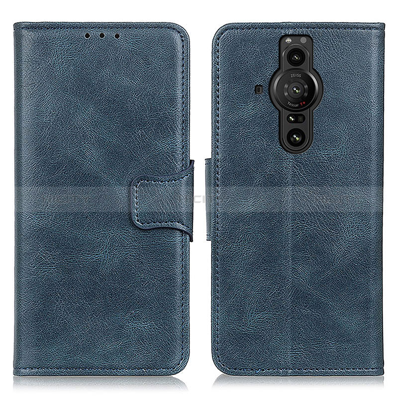 Custodia Portafoglio In Pelle Cover con Supporto M09L per Sony Xperia PRO-I Blu