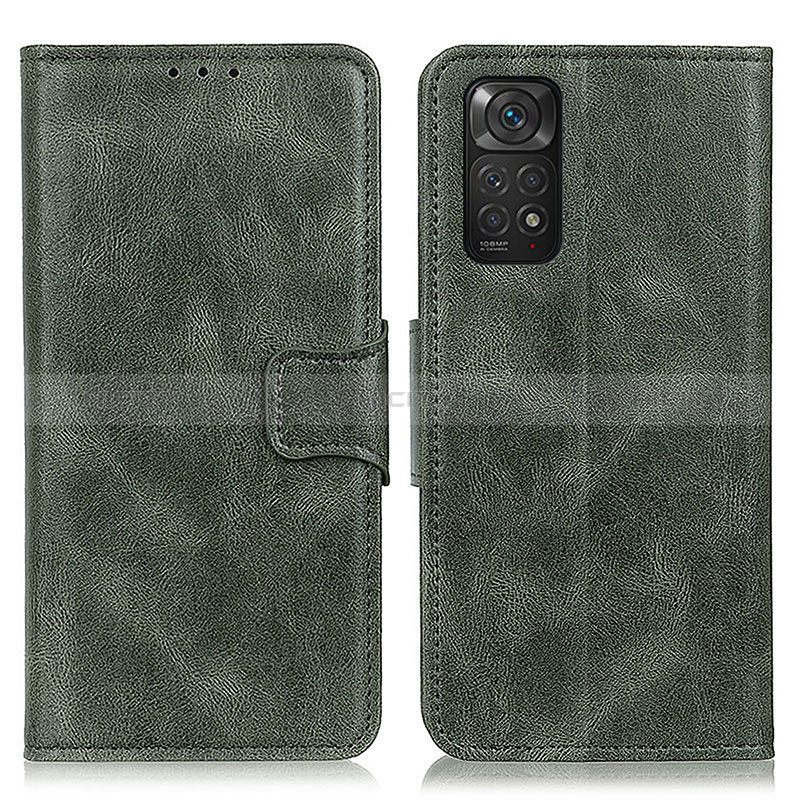 Custodia Portafoglio In Pelle Cover con Supporto M09L per Xiaomi Redmi Note 11S 4G Verde