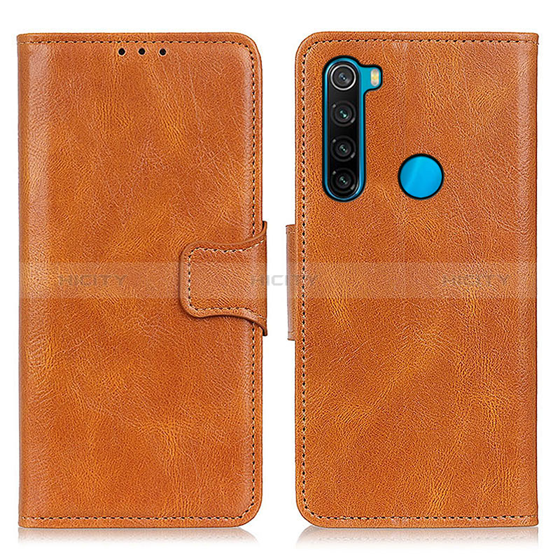 Custodia Portafoglio In Pelle Cover con Supporto M09L per Xiaomi Redmi Note 8 (2021) Marrone