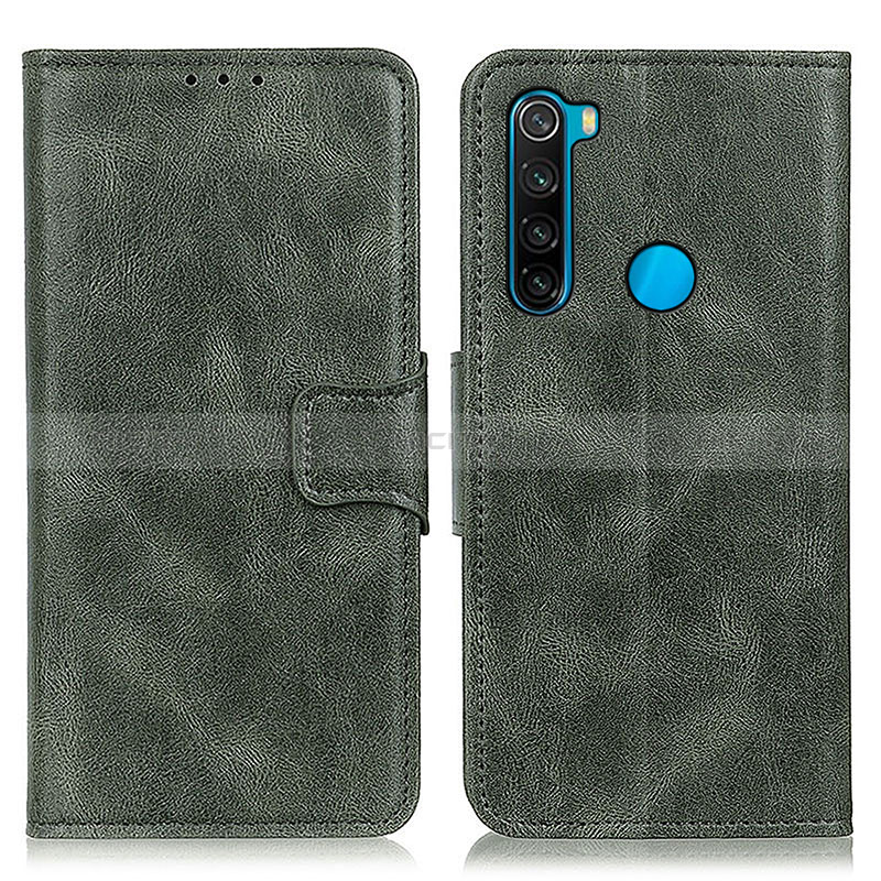 Custodia Portafoglio In Pelle Cover con Supporto M09L per Xiaomi Redmi Note 8 (2021) Verde