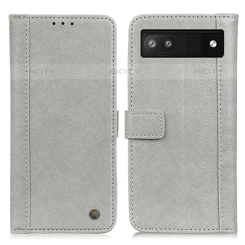 Custodia Portafoglio In Pelle Cover con Supporto M10L per Google Pixel 6a 5G Grigio