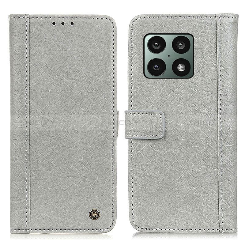 Custodia Portafoglio In Pelle Cover con Supporto M10L per OnePlus 10 Pro 5G Grigio