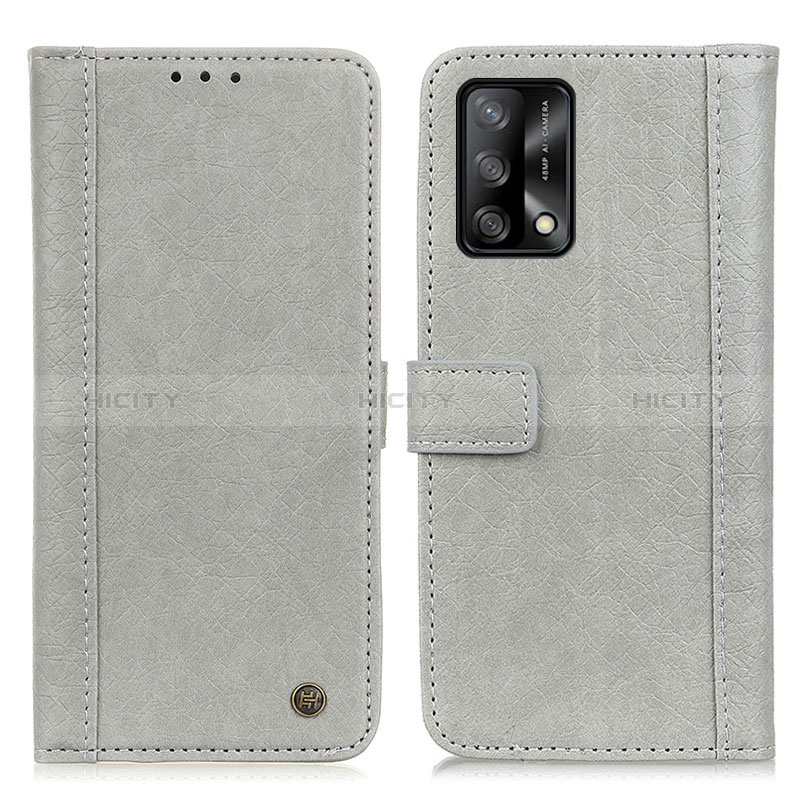 Custodia Portafoglio In Pelle Cover con Supporto M10L per Oppo F19s Grigio