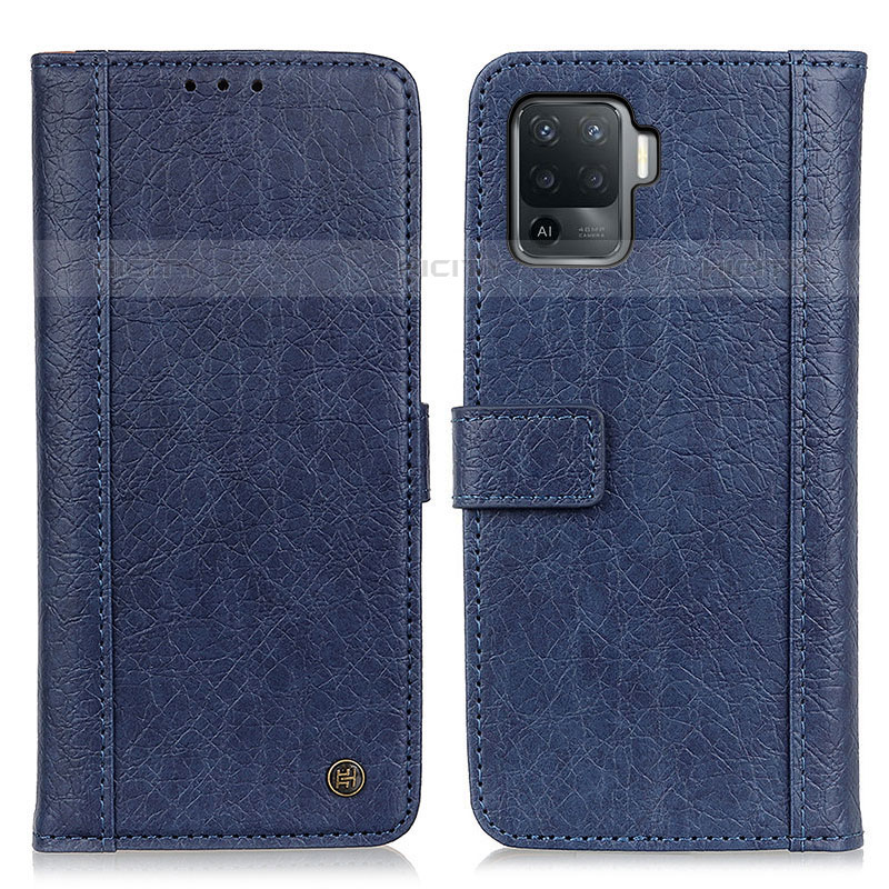 Custodia Portafoglio In Pelle Cover con Supporto M10L per Oppo Reno5 Lite Blu