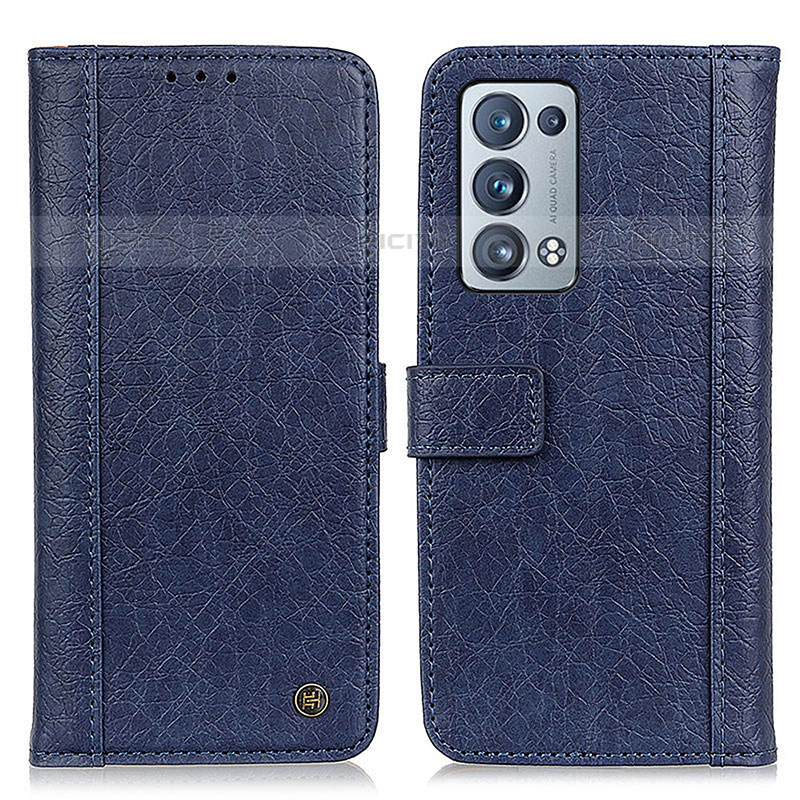 Custodia Portafoglio In Pelle Cover con Supporto M10L per Oppo Reno6 Pro 5G Blu