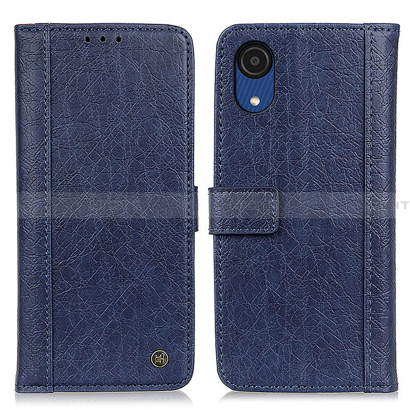 Custodia Portafoglio In Pelle Cover con Supporto M10L per Samsung Galaxy A03 Core Blu
