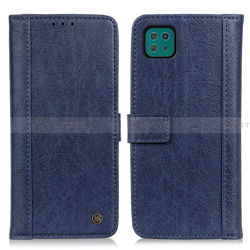 Custodia Portafoglio In Pelle Cover con Supporto M10L per Samsung Galaxy A22 5G Blu