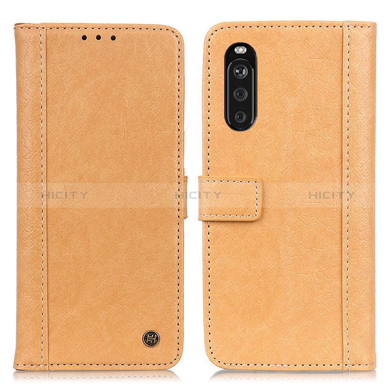 Custodia Portafoglio In Pelle Cover con Supporto M10L per Sony Xperia 10 III SO-52B Khaki