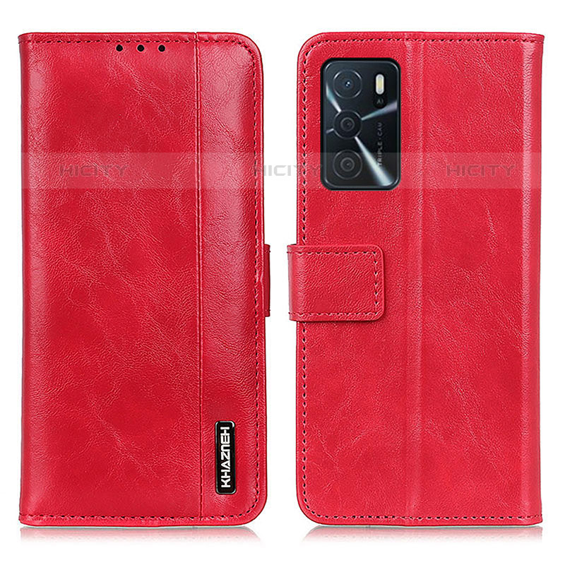 Custodia Portafoglio In Pelle Cover con Supporto M11L per Oppo A16s Rosso