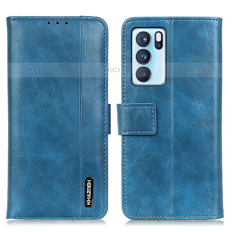 Custodia Portafoglio In Pelle Cover con Supporto M11L per Oppo Reno6 Pro 5G India Blu