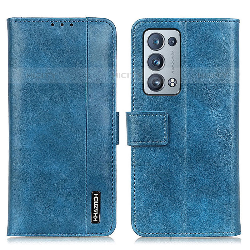 Custodia Portafoglio In Pelle Cover con Supporto M11L per Oppo Reno6 Pro+ Plus 5G Blu