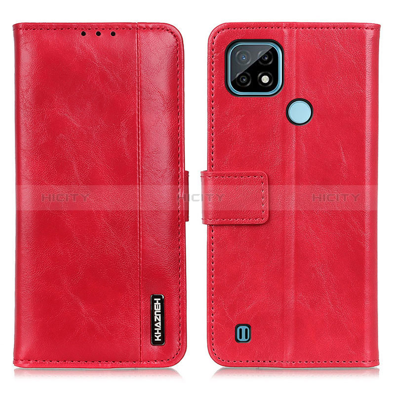 Custodia Portafoglio In Pelle Cover con Supporto M11L per Realme C21 Rosso