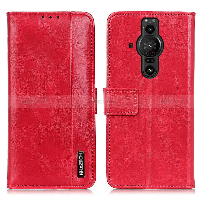 Custodia Portafoglio In Pelle Cover con Supporto M11L per Sony Xperia PRO-I Rosso
