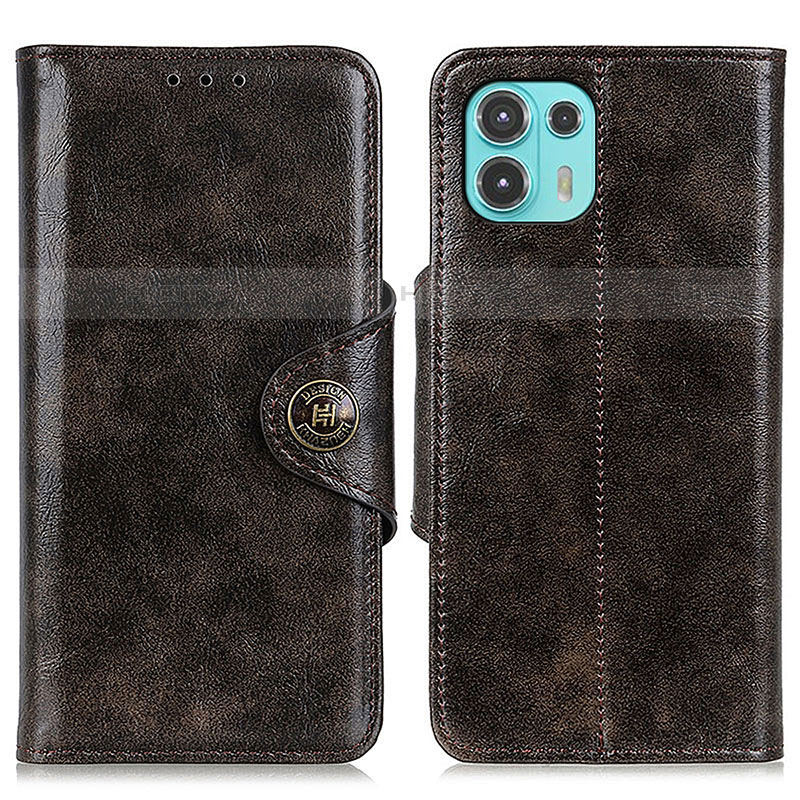 Custodia Portafoglio In Pelle Cover con Supporto M12L per Motorola Moto Edge 20 Lite 5G Bronze