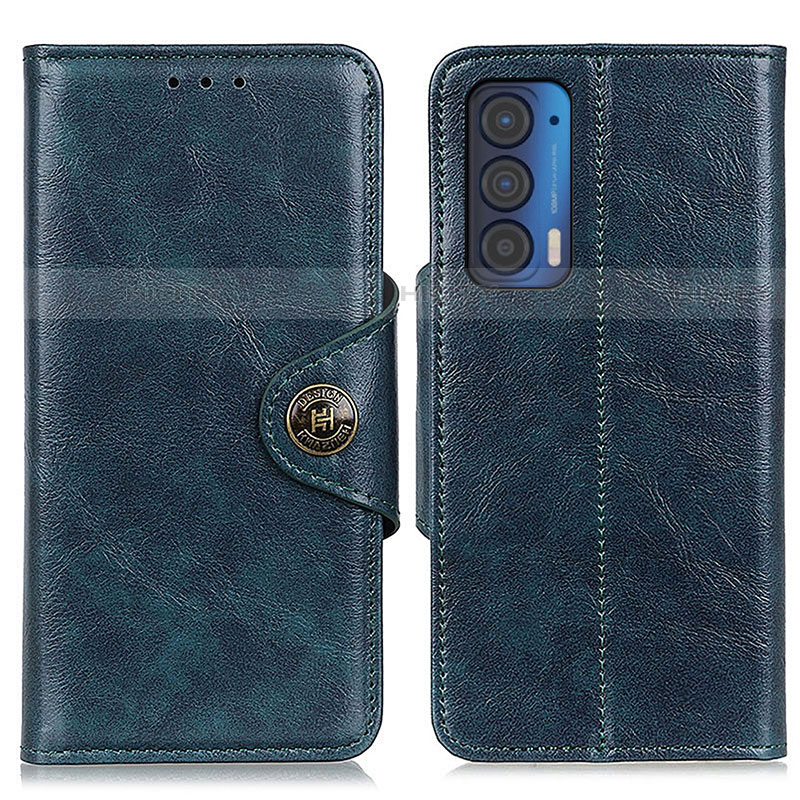 Custodia Portafoglio In Pelle Cover con Supporto M12L per Motorola Moto Edge (2021) 5G Blu