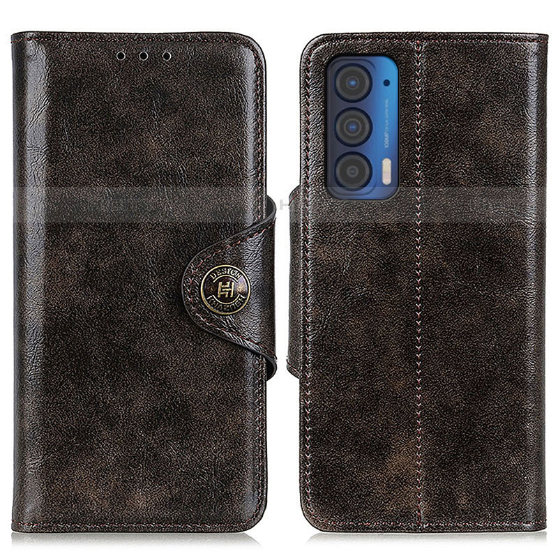 Custodia Portafoglio In Pelle Cover con Supporto M12L per Motorola Moto Edge (2021) 5G Bronze