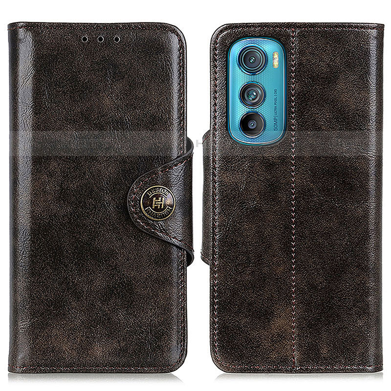 Custodia Portafoglio In Pelle Cover con Supporto M12L per Motorola Moto Edge 30 5G Bronze