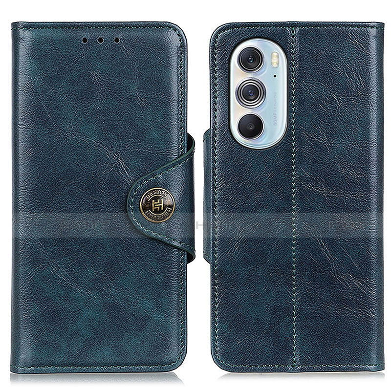 Custodia Portafoglio In Pelle Cover con Supporto M12L per Motorola Moto Edge 30 Pro 5G Blu