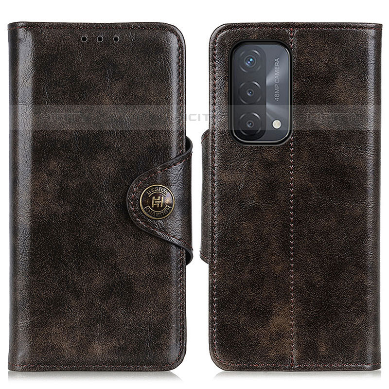 Custodia Portafoglio In Pelle Cover con Supporto M12L per Oppo A93 5G Bronze