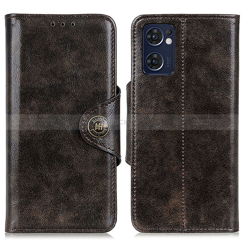 Custodia Portafoglio In Pelle Cover con Supporto M12L per Oppo Find X5 Lite 5G Bronze