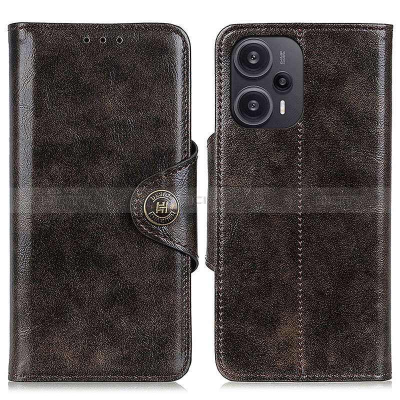 Custodia Portafoglio In Pelle Cover con Supporto M12L per Xiaomi Poco F5 5G Bronze