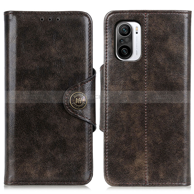 Custodia Portafoglio In Pelle Cover con Supporto M12L per Xiaomi Redmi K40 Pro 5G Bronze