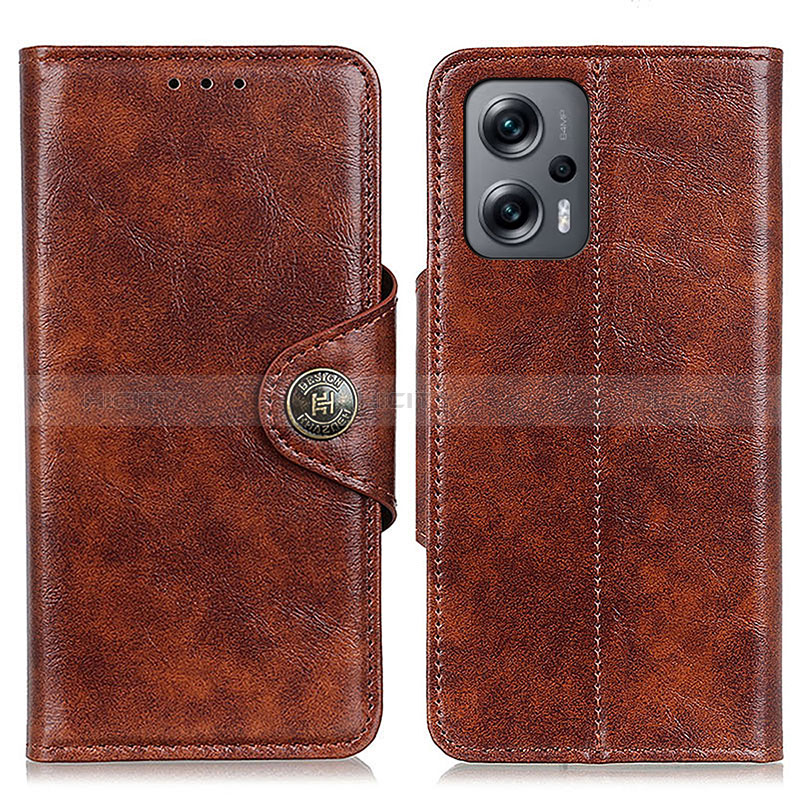 Custodia Portafoglio In Pelle Cover con Supporto M12L per Xiaomi Redmi Note 11T Pro 5G Marrone