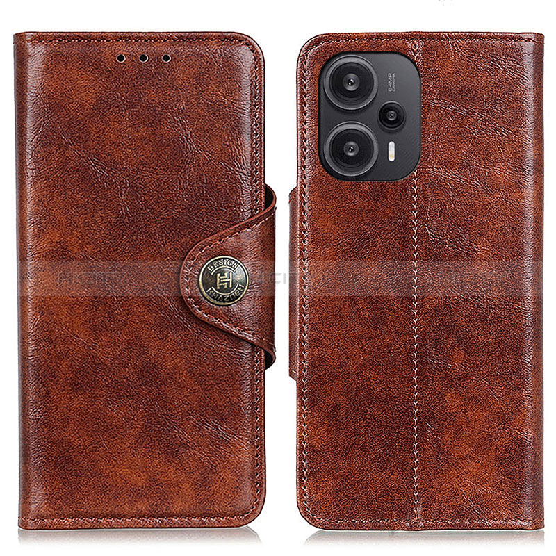 Custodia Portafoglio In Pelle Cover con Supporto M12L per Xiaomi Redmi Note 12 Turbo 5G Marrone