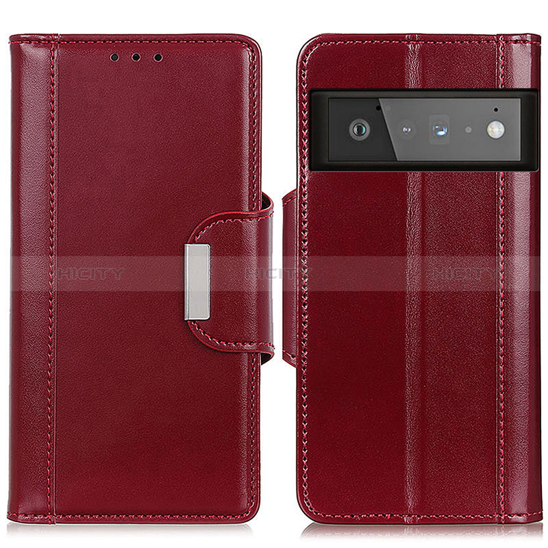 Custodia Portafoglio In Pelle Cover con Supporto M13L per Google Pixel 6 Pro 5G Rosso