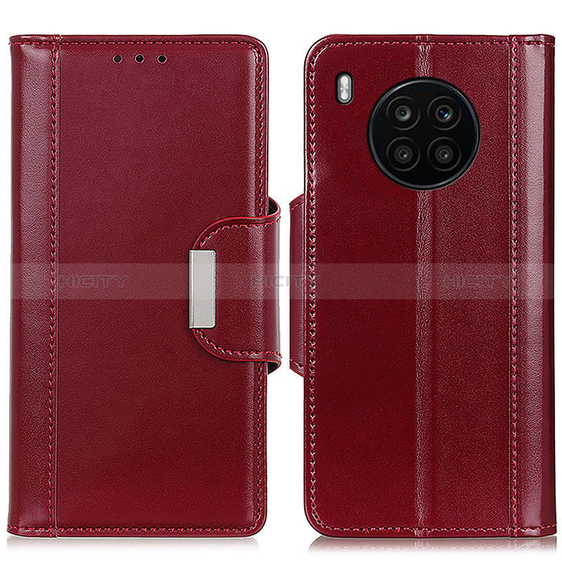 Custodia Portafoglio In Pelle Cover con Supporto M13L per Huawei Honor 50 Lite Rosso