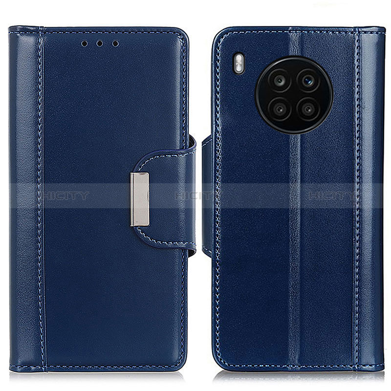Custodia Portafoglio In Pelle Cover con Supporto M13L per Huawei Nova 8i Blu