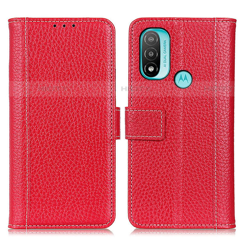 Custodia Portafoglio In Pelle Cover con Supporto M13L per Motorola Moto E20 Rosso