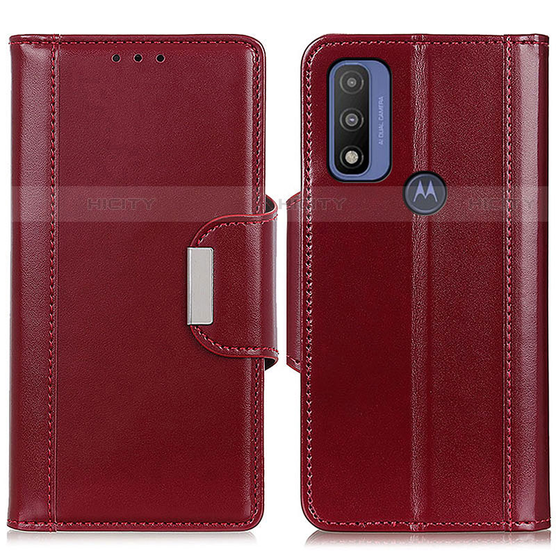 Custodia Portafoglio In Pelle Cover con Supporto M13L per Motorola Moto G Pure Rosso