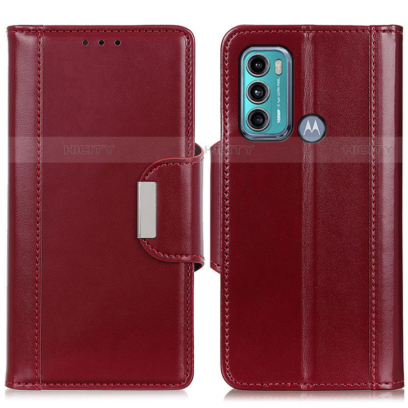 Custodia Portafoglio In Pelle Cover con Supporto M13L per Motorola Moto G60 Rosso