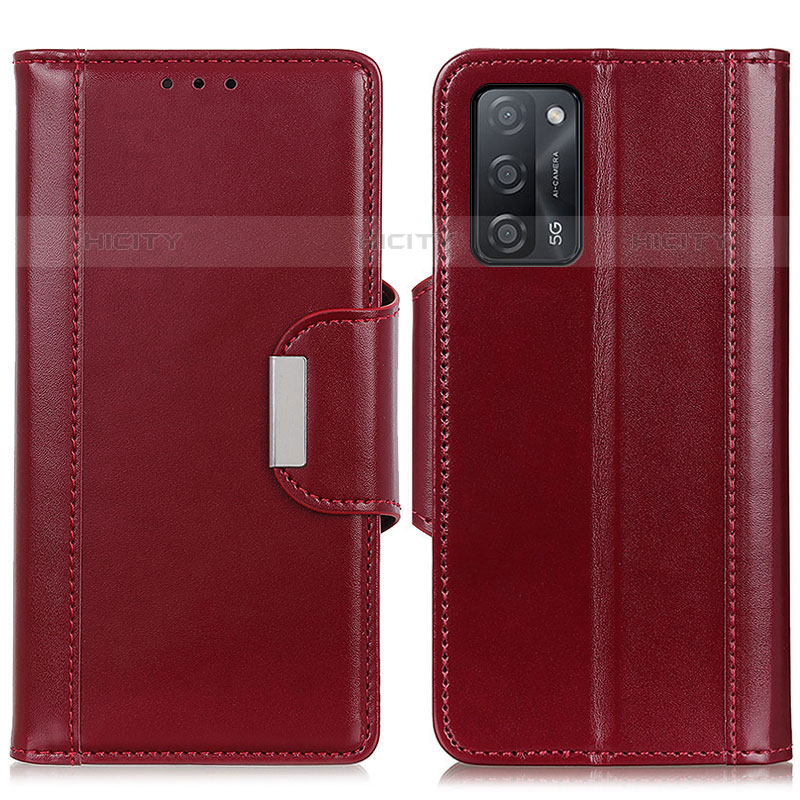 Custodia Portafoglio In Pelle Cover con Supporto M13L per Oppo A53s 5G Rosso