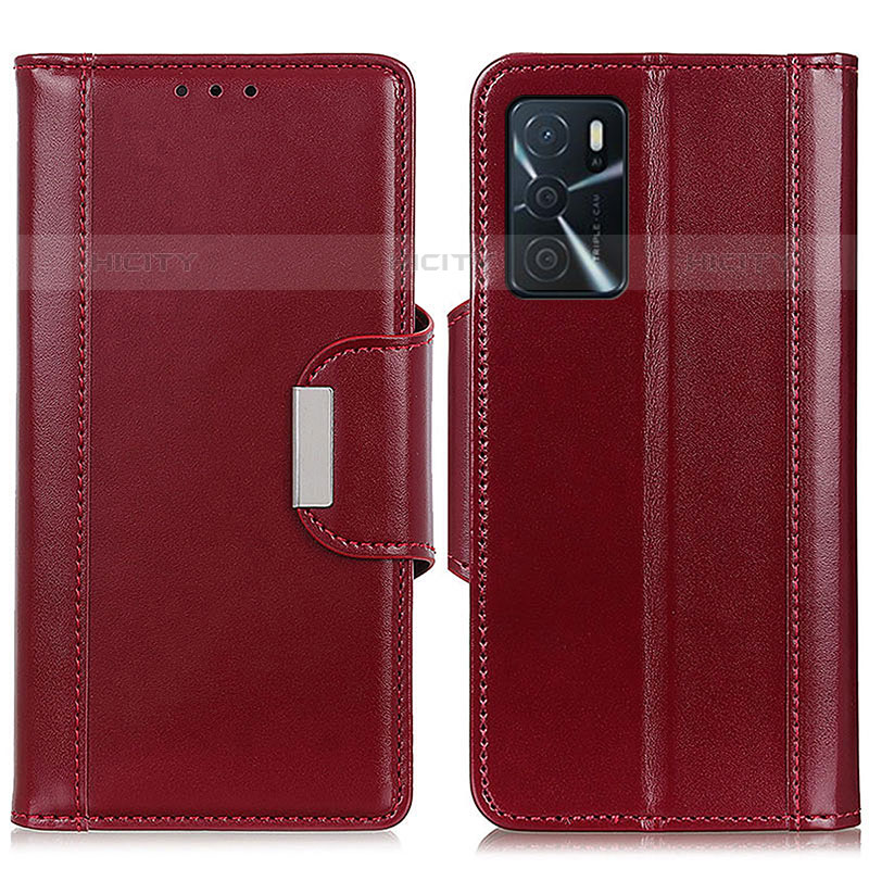 Custodia Portafoglio In Pelle Cover con Supporto M13L per Oppo A54s Rosso