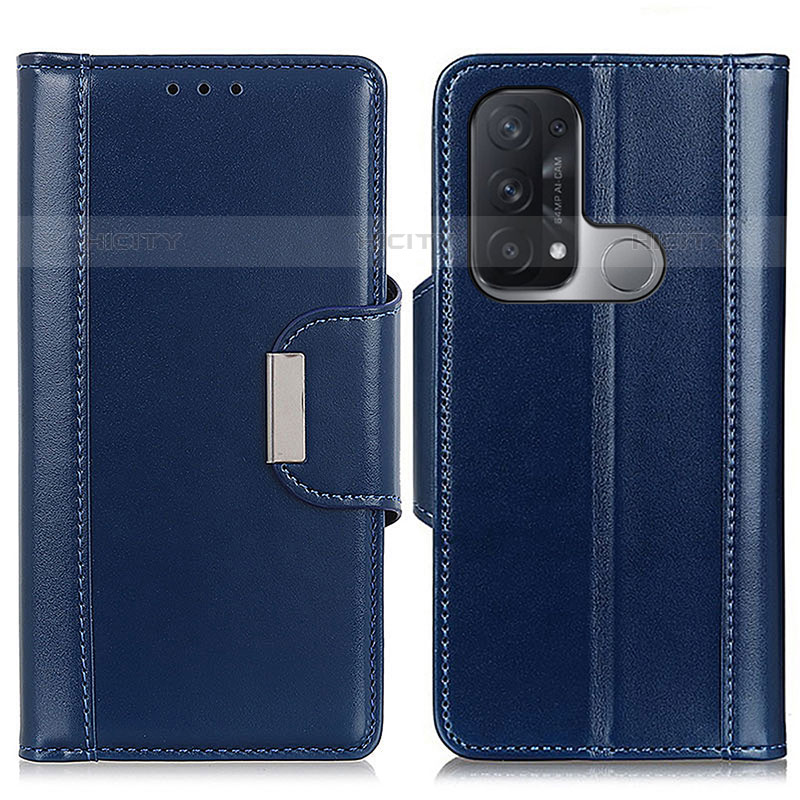 Custodia Portafoglio In Pelle Cover con Supporto M13L per Oppo Reno5 A Blu