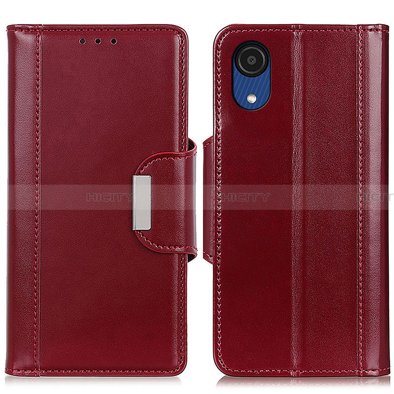 Custodia Portafoglio In Pelle Cover con Supporto M13L per Samsung Galaxy A03 Core Rosso