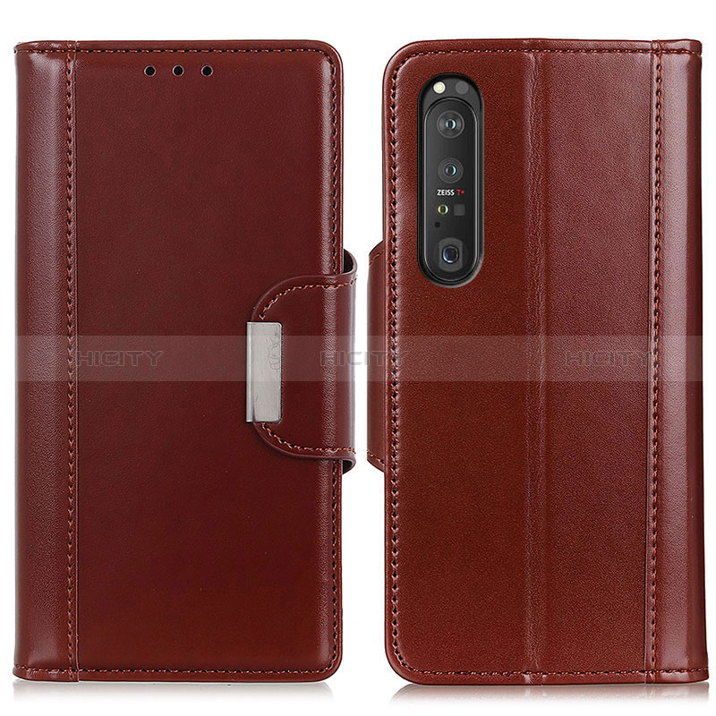 Custodia Portafoglio In Pelle Cover con Supporto M13L per Sony Xperia 1 III Marrone